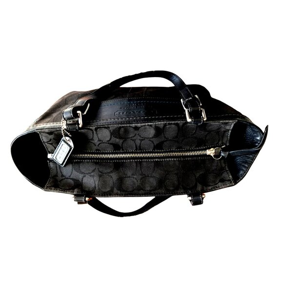 COACH - SIGNATURE AQUA BLACK JACQUARD PURSE - Picture 4 of 13